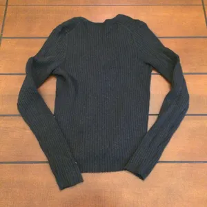 Madewell Shrunken ribbed cardigan sweater black thumbnail 4