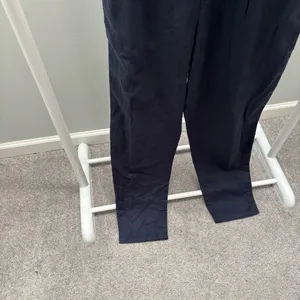 Hope & Henry Navy Blue Cotton and Linen Blend Faux Top Jumpsuit thumbnail 6