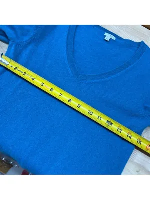 Halogen Teal 100% Cashmere V-Neck Sweater Long Sleeve Size Small thumbnail 10