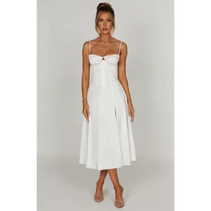 NWT Babyboo Deanna Ivory Corset Lace Up Fit & Flare Midi Dress Womens Size M thumbnail 10