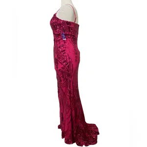 Dopamine Windsor Pauline Fuschia Sequin Mermaid Bodycon Maxi Formal Prom Gown thumbnail 4