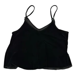 Victoria's Secret PINK Black Velvet Cami Tank Top‎ Size Oversized Medium Y2K thumbnail 7