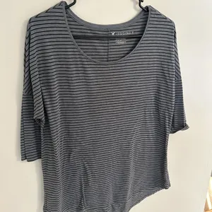 American Eagle AE‎ Women's Jegging T 3/4 Sleeves Gray Striped Casual Size Medium thumbnail 1