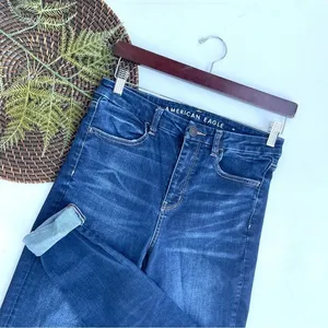 AEO American Eagle Womens Jeans Curvy High Hi Rise Jegging Blue Denim Stretch 6 thumbnail 2