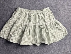 Blosh Womans large light green gingham tiered ruffle cottagecore mini skirt. thumbnail 1