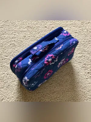 VERA BRADLEY Quilted Floral Double-Zip Cosmetic Case 💄🪮 thumbnail 6