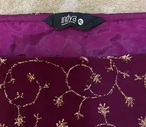 Indya magenta purple gold embroidered crop tank blouse women’s size XL thumbnail 4