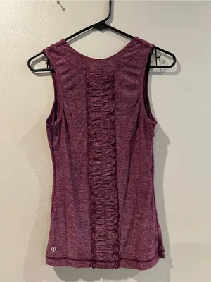 Women's Lululemon Ruffle Back Tank Top Heathered Plum Performance Gym Activewear thumbnail 2