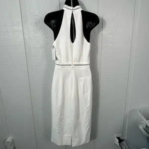 Bardot White High Keyhole Neck Sleeveless Dress Size Small NWOT thumbnail 6