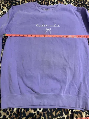 Comfort Colors Lavender Crewneck Sweatshirt with Script Bow thumbnail 2