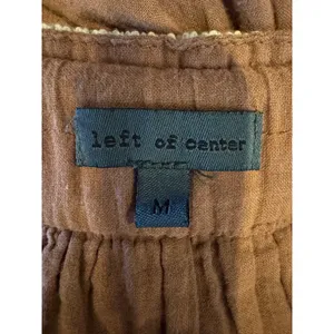 Anthropologie Left of Center Dress Women Medium‎ Brown Pleated Neck Mini Boho thumbnail 10