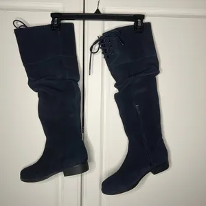Matisse Camila Navy Suede Slouch Knee High Boots thumbnail 3