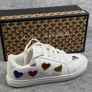 Kurt Geiger London Size 36/5 Lane Love White Multicolor Puffy Hearts Sneakers thumbnail 2