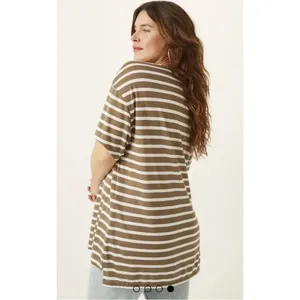 East Adeline Striped V-neck Tunic Top T-shirt Tee 2X Dia & Co Plus Size NWT New thumbnail 3