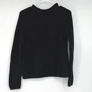 Quince Organic Cotton Fisherman Crewneck‎ Sweater Black Small thumbnail 2