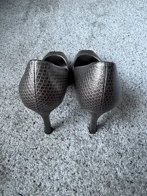 Anne Klein Metallic Bronze Peep-Toe Heels thumbnail 4