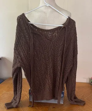 Brown Knit Women's Sweater thumbnail 2
