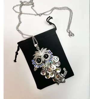 Black eyed own silver long necklace rhinestones and colorful! thumbnail 10