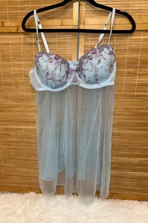 Vintage Fashion Bug babydoll features sheer mesh chemise bra top fairycore 18 thumbnail 1
