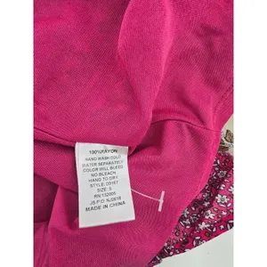 Entro Tunic Dress Womens Small Magenta Floral Boho V-Neck Tassel‎ Mixed Print thumbnail 5