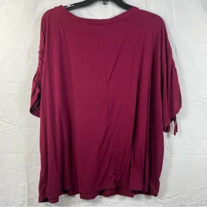 Adore me Laura Dark red knit top and short set SZ 2X thumbnail 4