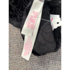 Victorias Secret PINK Black Velvet Burnout Floral Leopard‎ Bralette Medium thumbnail 5