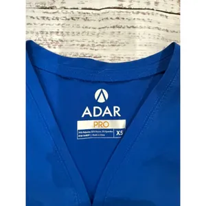 Adar Pro Women's Scrub Set XS‎ Royal Blue V-Neck Top & Pants Workwear thumbnail 4
