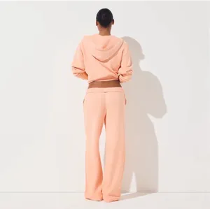 Skims French Terry Zip up Hoodie In Contaloupe thumbnail 3