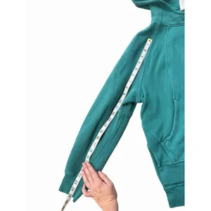lululemon Scuba Pullover Hoodie Side Slit Logo Oversized Turquoise Blue XS/S thumbnail 7
