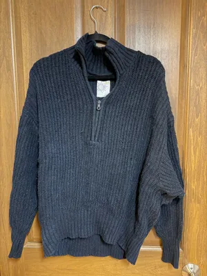 OFFLINE by Aerie Black Knit Sweater 1/4 Zip thumbnail 1