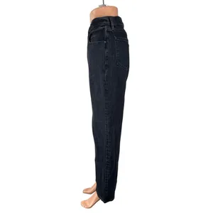 Abercrombie & Fitch The 90s Baggy Low Rise Black Wide Leg Denim Jeans Size 27 thumbnail 2