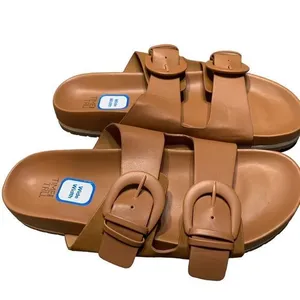 Time‎ and Tru Buckle Slide Sandals Brown 10W Womens NEW thumbnail 5
