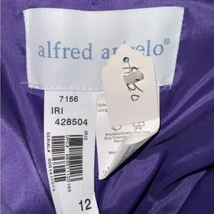 Alfred Angelo Purple Satin Strapless Bubble Hem Homecoming Prom Dress 12 NWT thumbnail 8