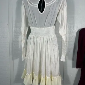 Free People White Victorian Waisted Mini Dress Ivory No Size EUC thumbnail 8