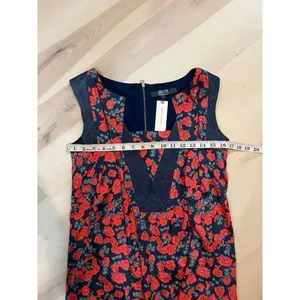 Anthropologie NWT Small Vintage Red Floral Poppy Dress Chic Coquette Dainty thumbnail 8