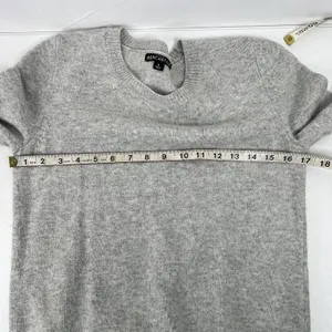 J.Crew Small Sweater Gray Tiered Bell Sleeve Crew Neck Heathered Knit Pullover thumbnail 10
