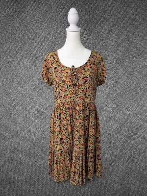 Floral Tiered Boho Mini Dress Size Small thumbnail 2