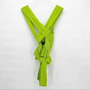 NEW‎ Free People Green Smocked Ruffle Tank Top Women's Size S European Summer thumbnail 3