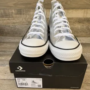Converse Chuck Taylor All Star Hi Metallic Granite Silver A14875C US 9.5 WOMENS thumbnail 3