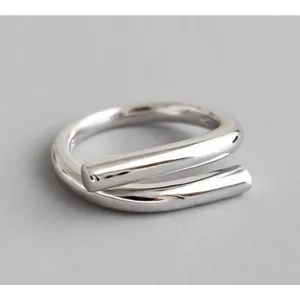 Unisex Solid Wrap 925 Sterling Silver‎ Band Ring, Adjustable thumbnail 6