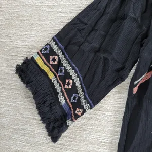 Knox Rose Black Embroidered Fringe Kimono Cardigan Size L Boho Festival thumbnail 6