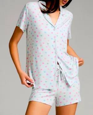 SKIMS Soft Lounge Short Sleep Set – XS – Cloud Candy Heart Print‎ – NWOT thumbnail 1