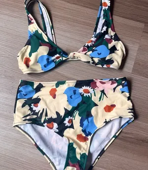 Pastel Flower Retro Print Bikini thumbnail 1
