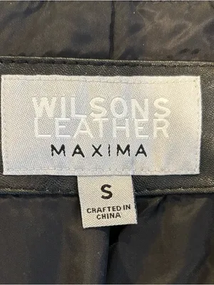 Wilsons Leather Maxima Black Genuine Leather Blazer Jacket Size Small thumbnail 4