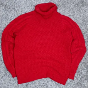 Lauren Ralph Lauren Red Cable Knit Turtleneck Sweater‎ Women's Size L Cotton thumbnail 2