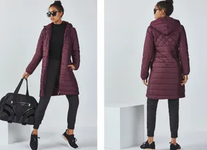 Fabletics Lucca Puffer Womens Size Medium Burgundy Maroon Purple EUC thumbnail 2