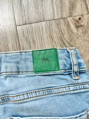 Zara Mid Rise Wide Flare Leg Jeans Light Wash Boho Western Rodeo 32" Size 2 thumbnail 9