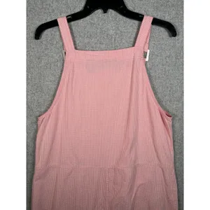 Vintage Mountain Lake Casuals Medium Overalls Dress Red Checkered Cotton Pockets thumbnail 15