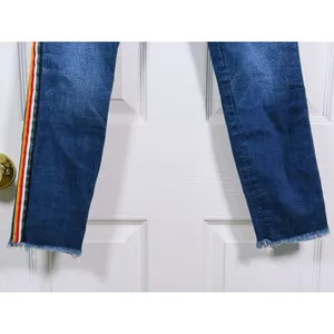 Y2K Abercrombie & Fitch Simone High Rise Jeans Size 27 Rainbow Side Stripe Denim thumbnail 10