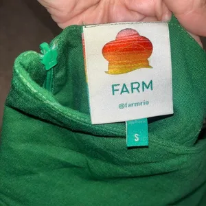 Farm Rio Lea Leaf Mini Dress One Shoulder Linen‎ Blend Green Small thumbnail 9